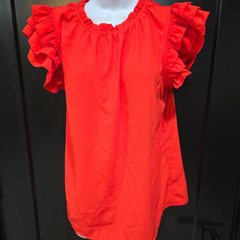 Doe and Rae Orange Blouse Sz L
